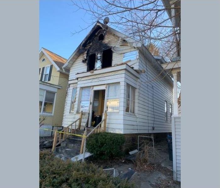 A home in Albany that suffered from a large fire.